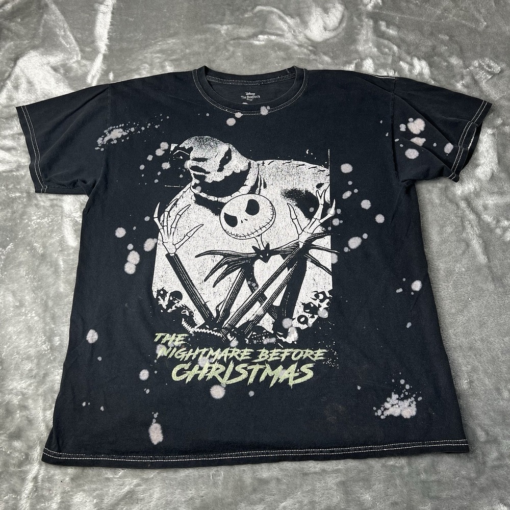 Nightmare Before Christmas Shirt Adult Large Jack Tee Tye Dye Acid Wash